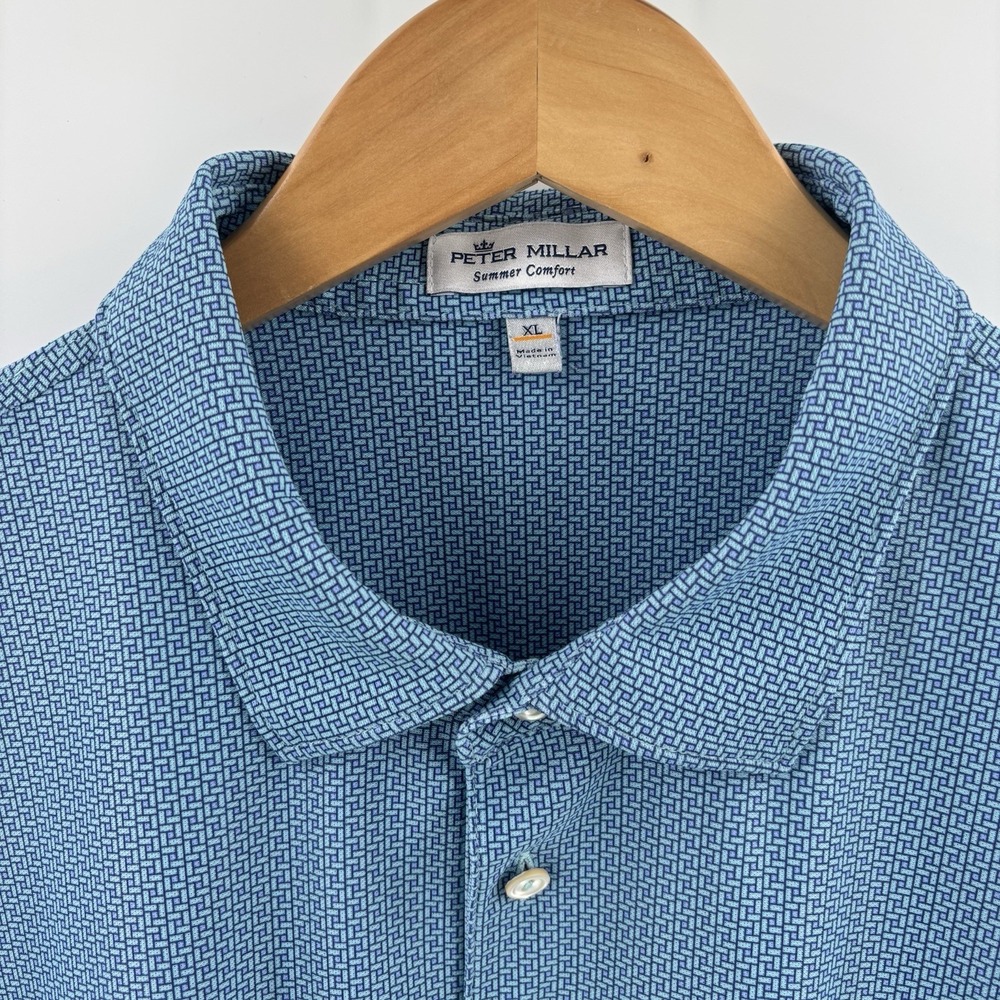 Peter Millar Polo Shirt Summer Comfort Mens XL Graphic Print Golf Performance - Picture 4 of 13